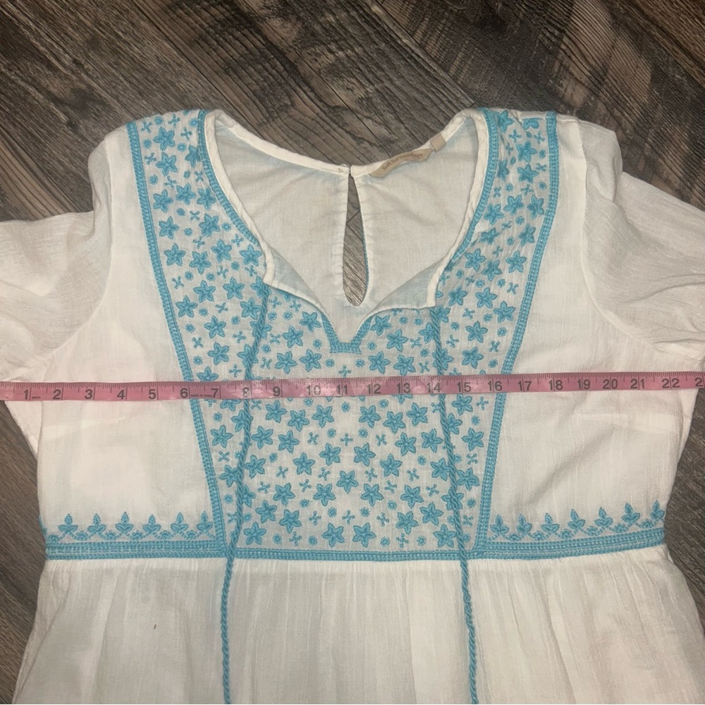 Soft Surroundings Juniper Boho White and Blue Embroidered Dress Women’s XL - Picture 3 of 7